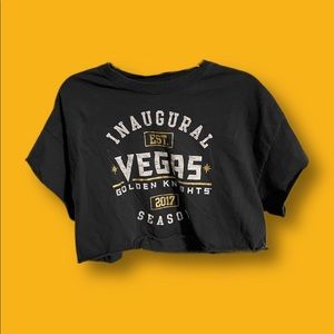 Vegas knights Raw Hem Crop Top